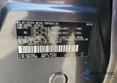 2018 Toyota Rav4 Le from USA, damaged, VIN JTMZFREV2JJ177773